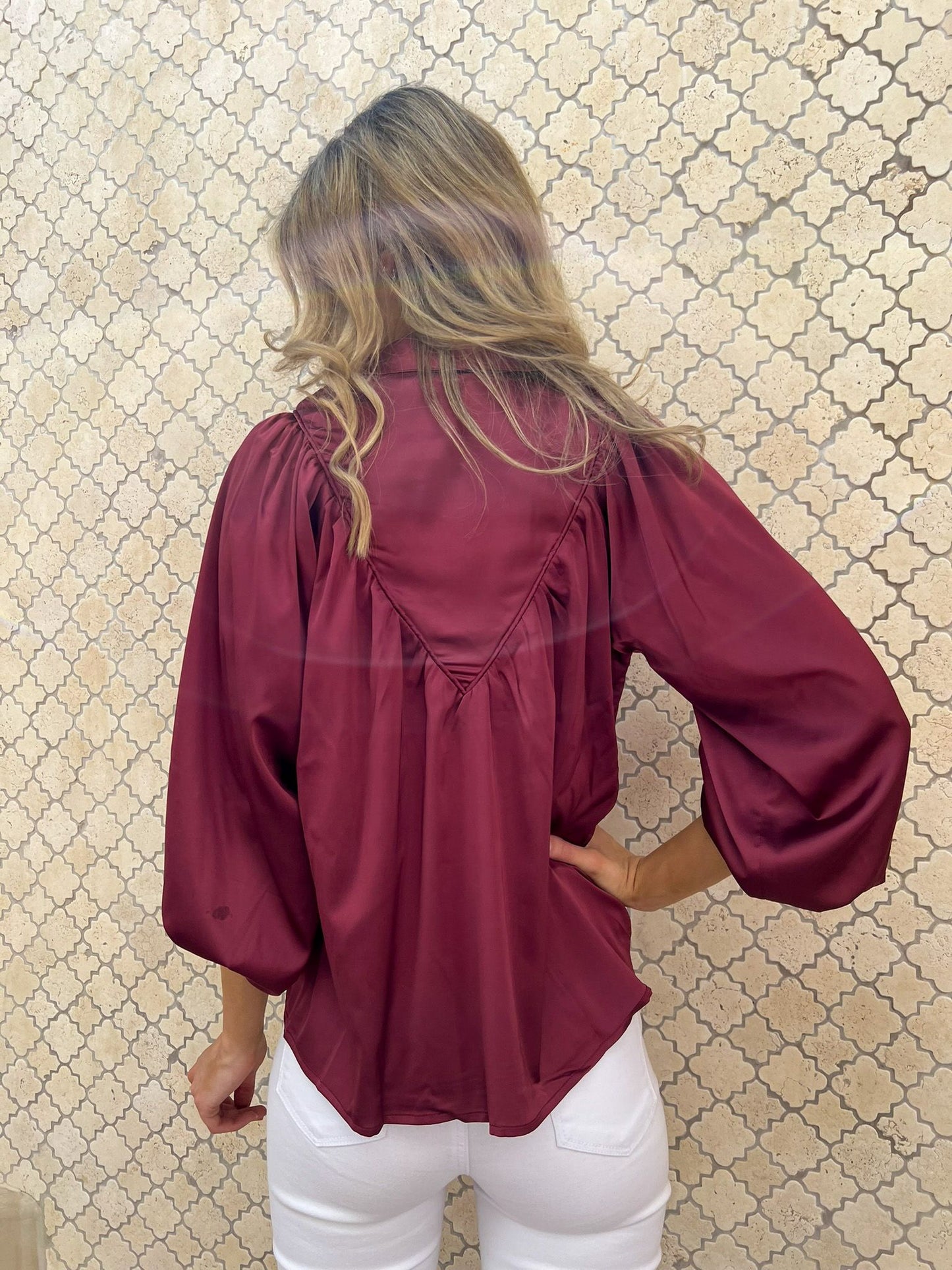 RILEY BLOUSE - SILKY CRUSHED BERRY