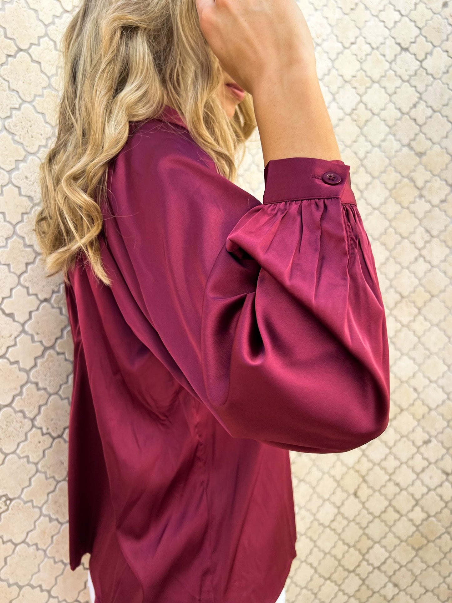 RILEY BLOUSE - SILKY CRUSHED BERRY