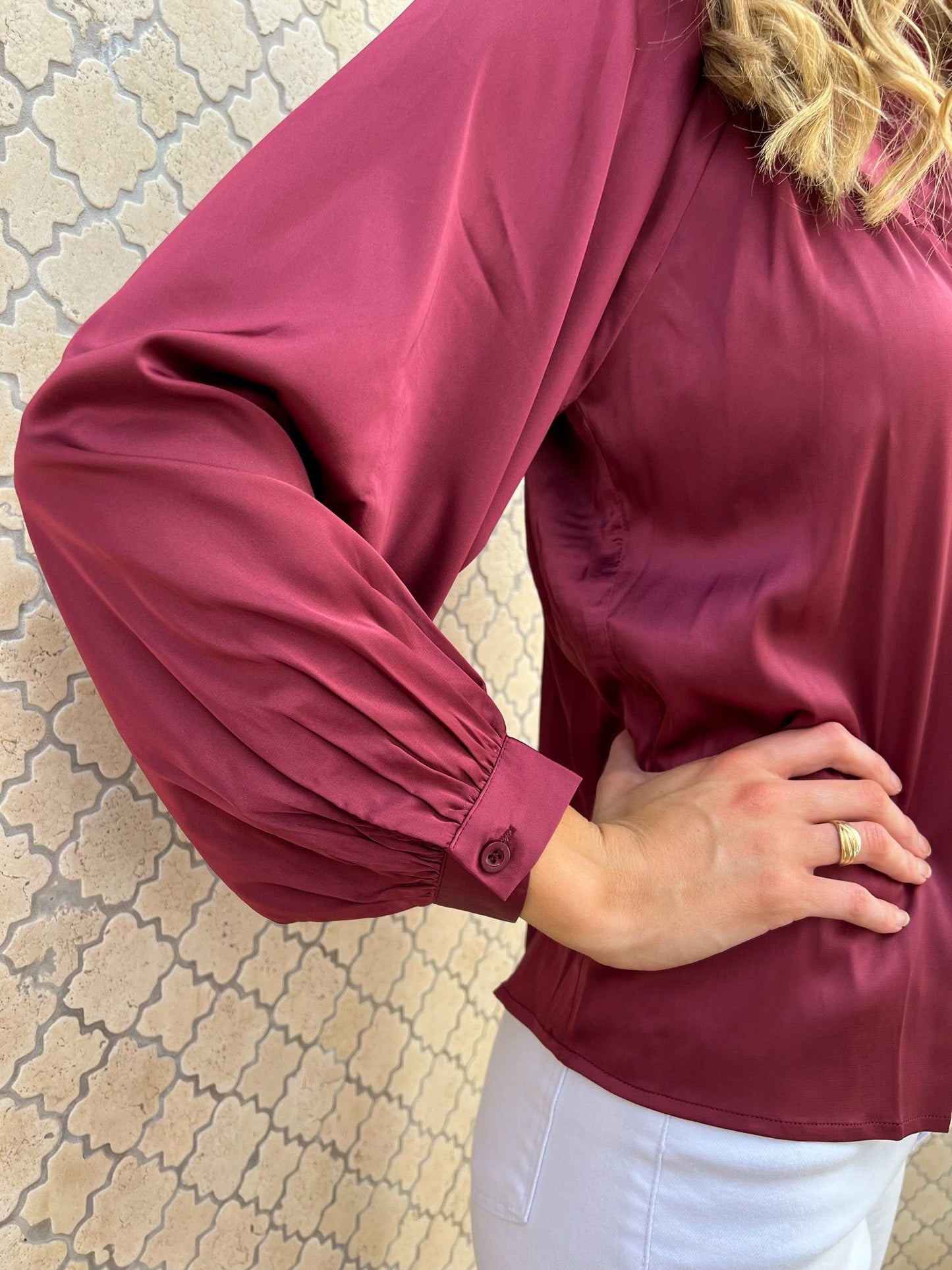 RILEY BLOUSE - SILKY CRUSHED BERRY
