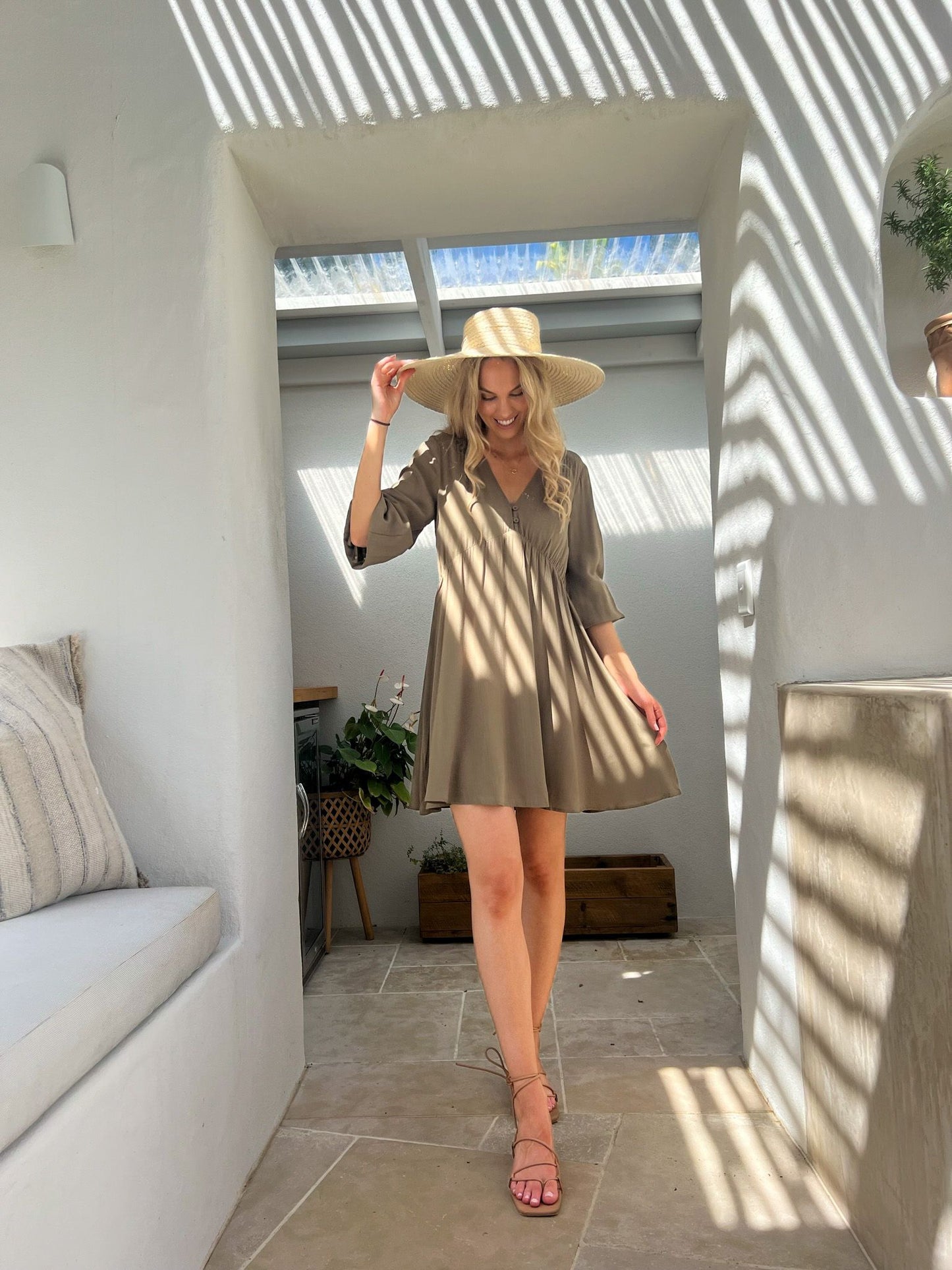YASMIN DRESS - OLIVE